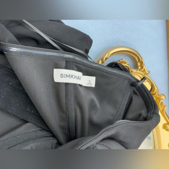 🆕 SIMKHAI 🧿 NWOT Sone Twisted One Shoulder Gown, Silver Ring, Black - Sz US 6 - Picture 11 of 16